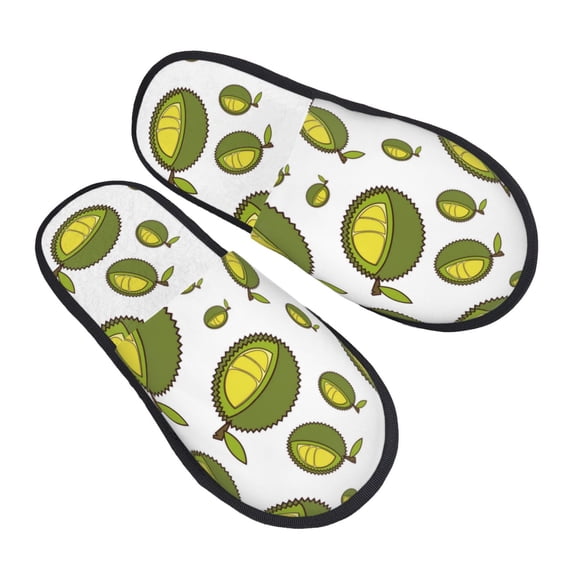 House Slippers for Women Men - Cute Mint Green Durian Lightweight House Shoes Fuzzy Slippers, Soft Slip-On Cozy House Slippers for Woman Indoor Outdoor