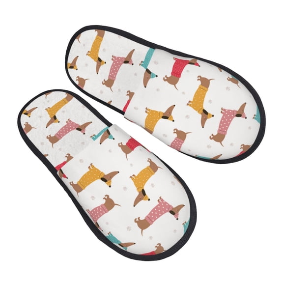 House Slippers for Women Men - Dachshund Dog Puppy No.1043 Lightweight House Shoes Fuzzy Slippers, Soft Slip-On Cozy House Slippers for Woman Indoor Outdoor