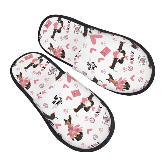 House Slippers for Women Men - Dachshund Dog Puppy No.1027 Lightweight House Shoes Fuzzy Slippers, Soft Slip-On Cozy House Slippers for Woman Indoor Outdoor