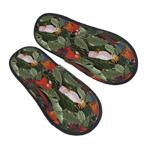 House Slippers for Women Men - Edgy Cute Parrot Plant Lightweight House Shoes Fuzzy Slippers, Soft Slip-On Cozy House Slippers for Woman Indoor Outdoor