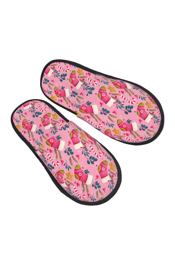 House Slippers for Women Men - Festive Christmas Stocking Cheer Lightweight House Shoes Fuzzy Slippers, Soft Slip-On Cozy House Slippers for Woman Indoor Outdoor