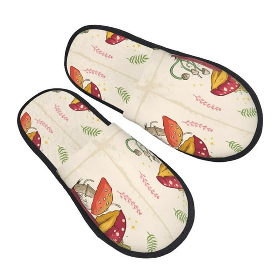 House Slippers for Women Men - Frog Sitting On Mushroom Lightweight House Shoes Fuzzy Slippers, Soft Slip-On Cozy House Slippers for Woman Indoor Outdoor