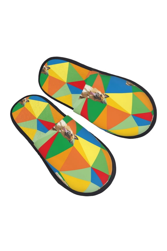 House Slippers for Women Men - German Shepherd Dog No.1018 Lightweight House Shoes Fuzzy Slippers, Soft Slip-On Cozy House Slippers for Woman Indoor Outdoor