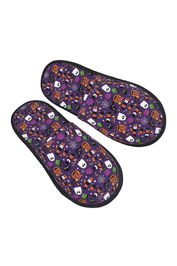 House Slippers for Women Men - Halloween Sweet Candy Lightweight House Shoes Fuzzy Slippers, Soft Slip-On Cozy House Slippers for Woman Indoor Outdoor