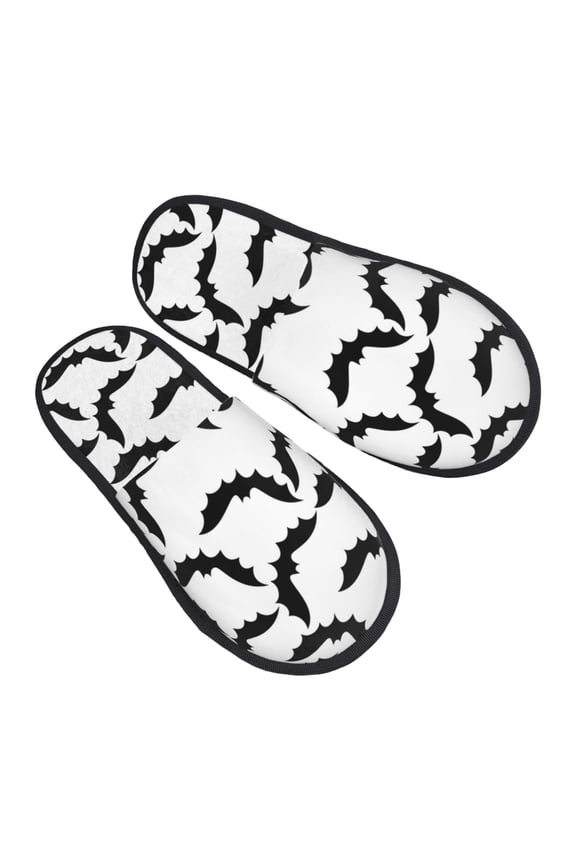 House Slippers for Women Men - Halloween black cool Bat Lightweight House Shoes Fuzzy Slippers, Soft Slip-On Cozy House Slippers for Woman Indoor Outdoor