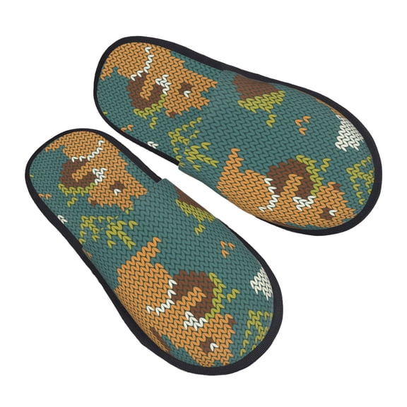 House Slippers for Women Men - Knitted Woodland Squirrel Lightweight House Shoes Fuzzy Slippers, Soft Slip-On Cozy House Slippers for Woman Indoor Outdoor