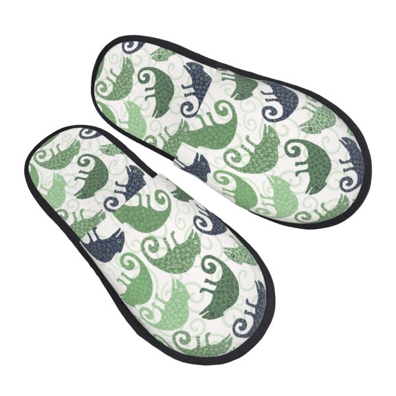 House Slippers for Women Men - Minimalist Funny Chameleon Green Lightweight House Shoes Fuzzy Slippers, Soft Slip-On Cozy House Slippers for Woman Indoor Outdoor