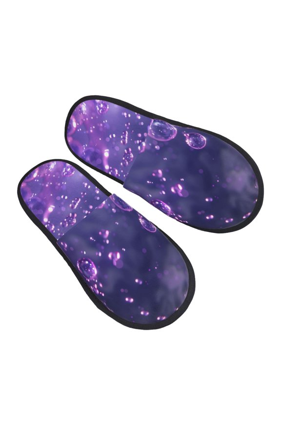 House Slippers for Women Men - Purple Bubble Abstract Art Lightweight House Shoes Fuzzy Slippers, Soft Slip-On Cozy House Slippers for Woman Indoor Outdoor