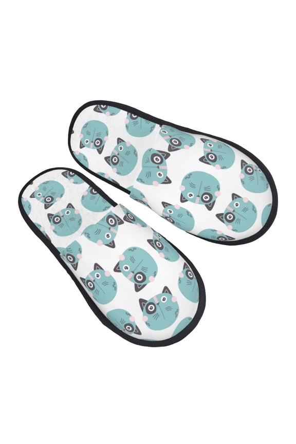 House Slippers for Women Men - Quirky Cartoon Cat Face Lightweight House Shoes Fuzzy Slippers, Soft Slip-On Cozy House Slippers for Woman Indoor Outdoor