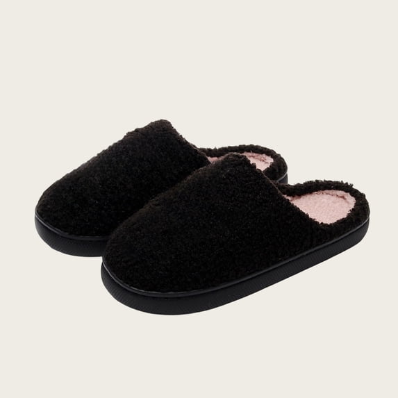 House Slippers for Women and Men Soft Fluffy Fleece House Slippers Closed Toe Slippers Indoor Bedroom Home Spa Hotel Lounge Travel Winter Warm Footwear