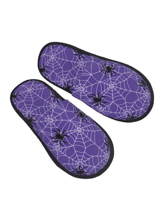 House Slippers for Women Men - Spider web dark blue cool Lightweight House Shoes Fuzzy Slippers, Soft Slip-On Cozy House Slippers for Woman Indoor Outdoor