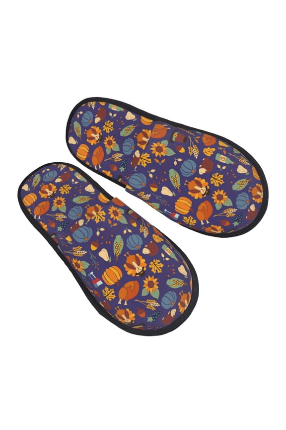 House Slippers for Women Men - Thanksgiving Turkey K Lightweight House Shoes Fuzzy Slippers, Soft Slip-On Cozy House Slippers for Woman Indoor Outdoor