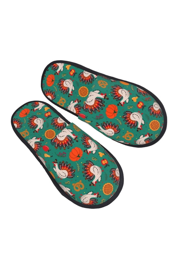 House Slippers for Women Men - Turkey And Thanksgiving1 Lightweight House Shoes Fuzzy Slippers, Soft Slip-On Cozy House Slippers for Woman Indoor Outdoor