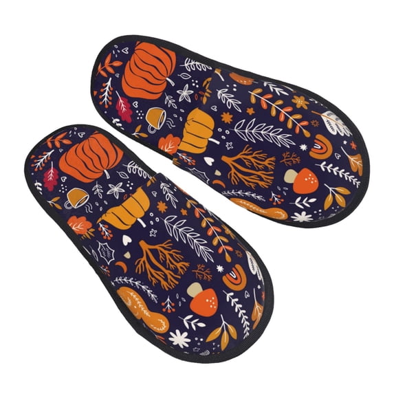 House Slippers for Women Men - Whimsical Autumn Forest Lightweight House Shoes Fuzzy Slippers, Soft Slip-On Cozy House Slippers for Woman Indoor Outdoor