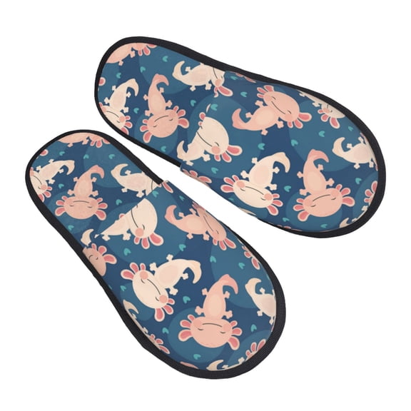 House Slippers for Women Men - axolotl kawaii heart cute Lightweight House Shoes Fuzzy Slippers, Soft Slip-On Cozy House Slippers for Woman Indoor Outdoor
