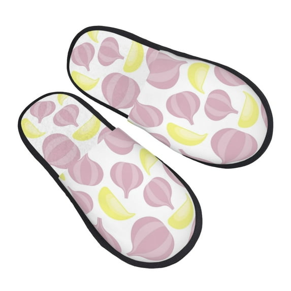 House Slippers for Women Men - cartoon garlic cloves Lightweight House Shoes Fuzzy Slippers, Soft Slip-On Cozy House Slippers for Woman Indoor Outdoor