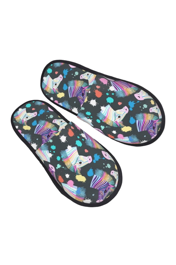 House Slippers for Women Men - cute Rainbow horse doodle cool Lightweight House Shoes Fuzzy Slippers, Soft Slip-On Cozy House Slippers for Woman Indoor Outdoor