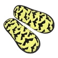 thumbnail image 1 of House Slippers for Women Men - funny cartoon bats Halloween yellow Lightweight House Shoes Fuzzy Slippers, Soft Slip-On Cozy House Slippers for Woman Indoor Outdoor, 1 of 7