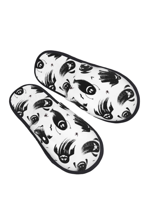 House Slippers for Women Men - funny ghost Patterns halloween Lightweight House Shoes Fuzzy Slippers, Soft Slip-On Cozy House Slippers for Woman Indoor Outdoor