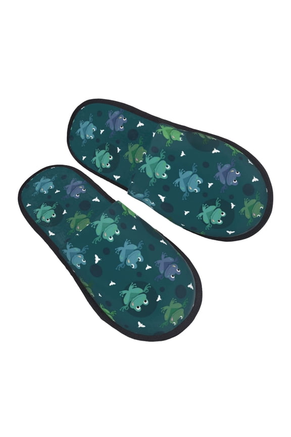 House Slippers for Women Men - funny green frogs yoga Lightweight House Shoes Fuzzy Slippers, Soft Slip-On Cozy House Slippers for Woman Indoor Outdoor