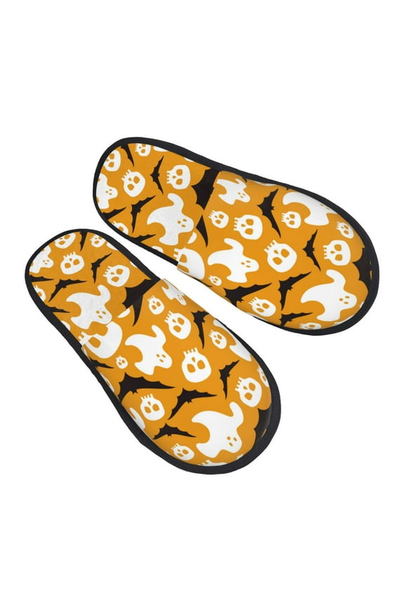 House Slippers for Women Men - halloween elements bat Lightweight House Shoes Fuzzy Slippers, Soft Slip-On Cozy House Slippers for Woman Indoor Outdoor