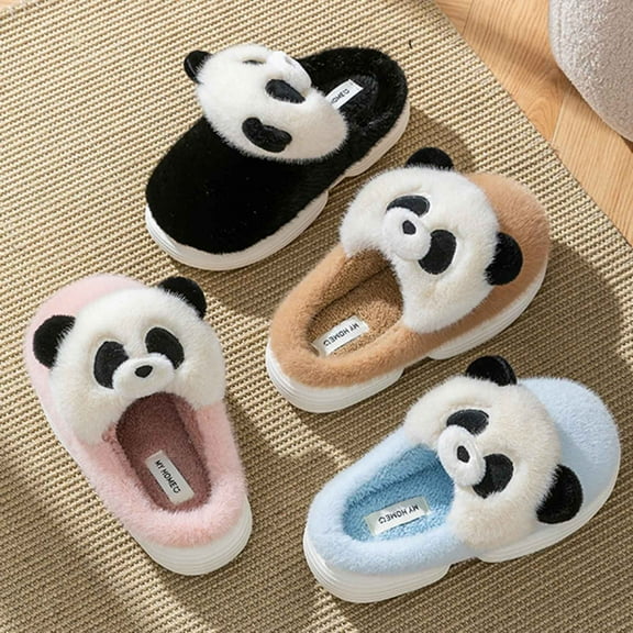 House Slippers Women Non-Slip Thick Soled Round Toe Slip-on Slides Fall Winter Women's Warm Indoor Home Shoes Outerwear Thickened Sandals