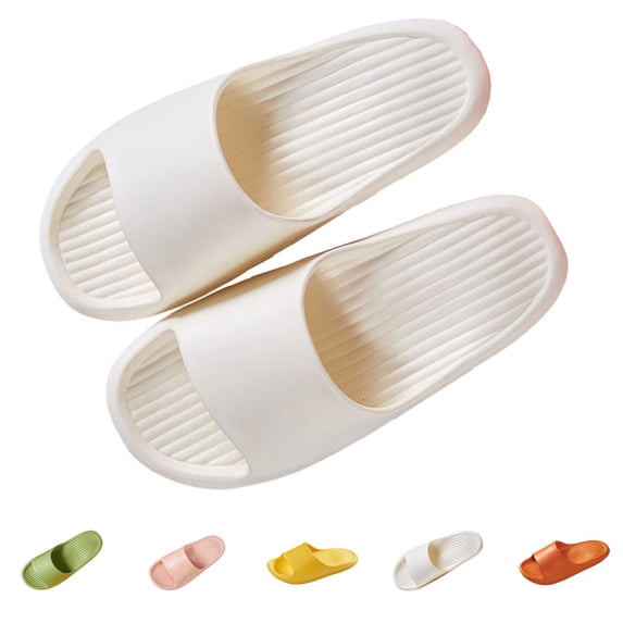 House Slippers Women Slip-on Flat Heel Non-Slip Shower Shoes Women's Casual Lightweight House Slides Shower Sandals