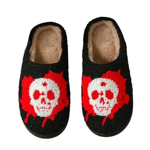 House Slippers for Women Funny Cartoon Indoor And Outdoor Shoes Fuzzy Memory Foam Slip On Festive Home Slippers