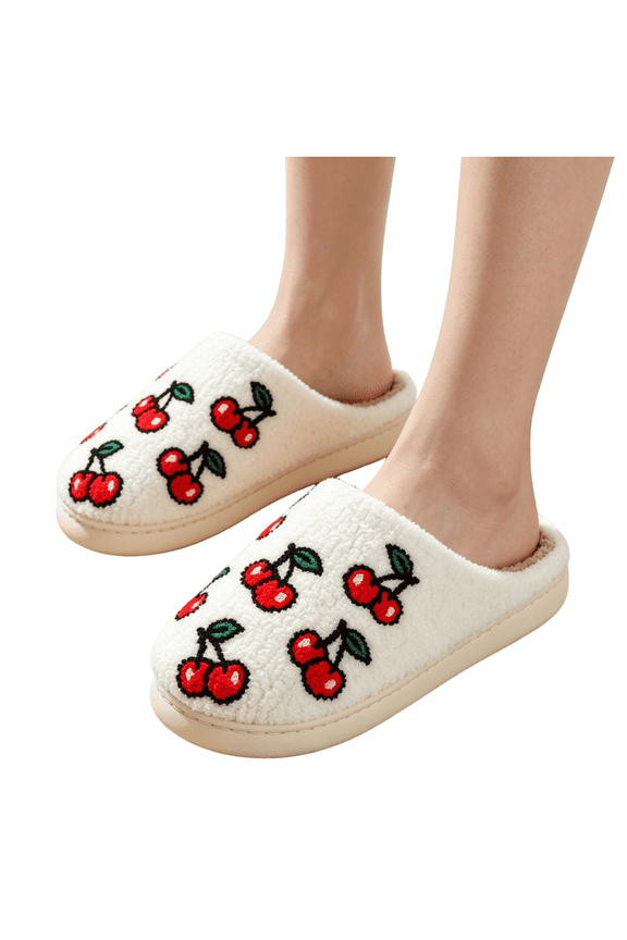 House Slippers for Women Fuzzy Mens Fruit Series Strawberry Memory Foam slippers Bedroom Shoes