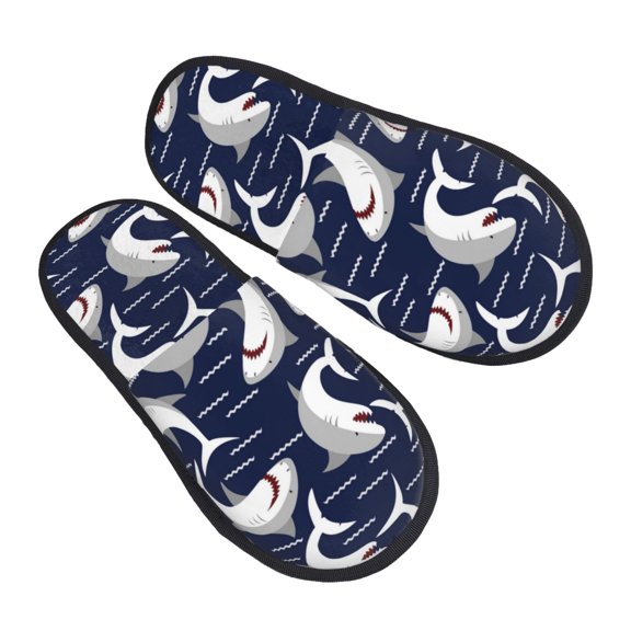 House Slippers for Women Men - Angry Shark Lightweight House Shoes Fuzzy Slippers, Soft Slip-On Cozy House Slippers for Woman Indoor Outdoor