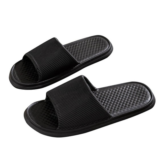 House Slippers for Women Men Bathroom Shoes Lightweight Non Slip Shower Slippers Beach Sandals Indoor and Outdoor Black Women Sandal