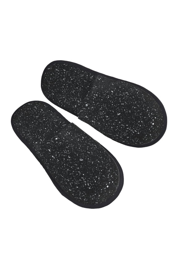 House Slippers for Women Men - Black Glitter Lightweight House Shoes Fuzzy Slippers, Soft Slip-On Cozy House Slippers for Woman Indoor Outdoor