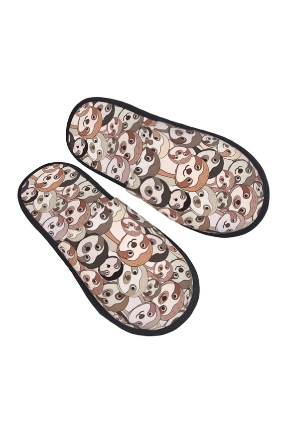 House Slippers for Women Men - Brown Sloth Lightweight House Shoes Fuzzy Slippers, Soft Slip-On Cozy House Slippers for Woman Indoor Outdoor