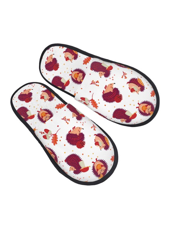 House Slippers for Women Men - Cartoon Hedgehogs Lightweight House Shoes Fuzzy Slippers, Soft Slip-On Cozy House Slippers for Woman Indoor Outdoor