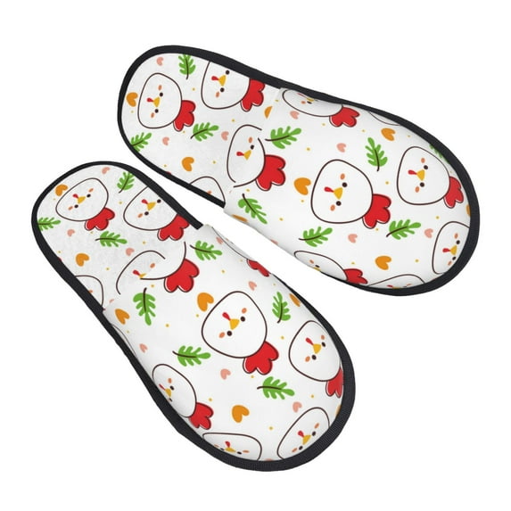 House Slippers for Women Men - Chicken And Plant Lightweight House Shoes Fuzzy Slippers, Soft Slip-On Cozy House Slippers for Woman Indoor Outdoor