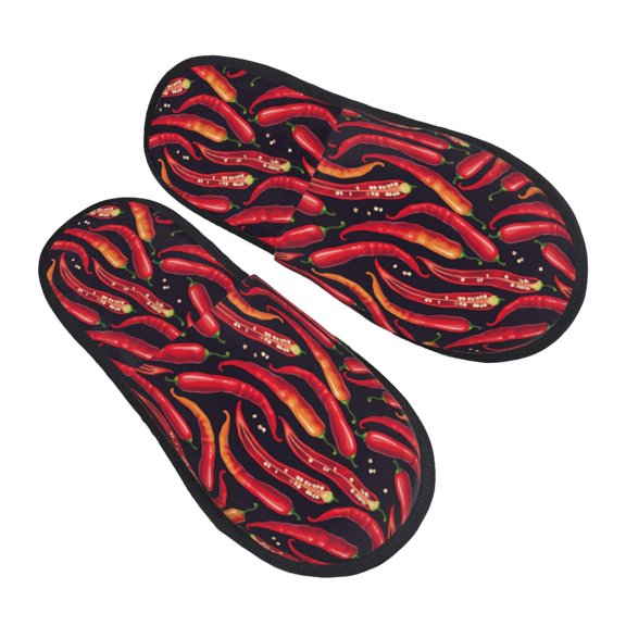House Slippers for Women Men - Chili Pepper funny Lightweight House Shoes Fuzzy Slippers, Soft Slip-On Cozy House Slippers for Woman Indoor Outdoor
