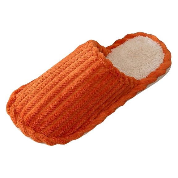 House Slippers for Women Men Corduroy Close Toe Fuzzy Slippers Bedroom Indoor Non Slip Walking Shoes with Memory Foam Red Size 7