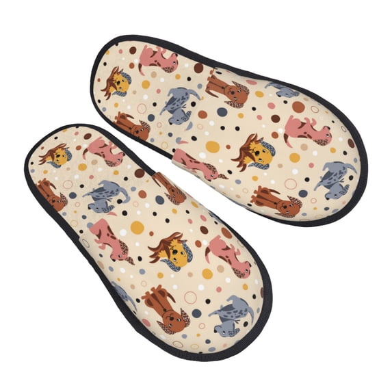 House Slippers for Women Men - Cute Dog Dalmatian Lightweight House Shoes Fuzzy Slippers, Soft Slip-On Cozy House Slippers for Woman Indoor Outdoor