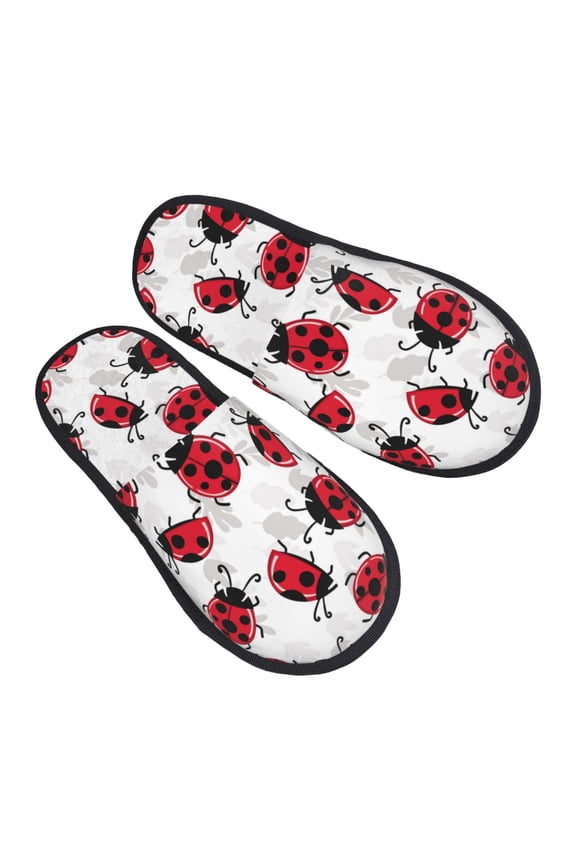 House Slippers for Women Men - Cute Fashion ladybug Lightweight House Shoes Fuzzy Slippers, Soft Slip-On Cozy House Slippers for Woman Indoor Outdoor