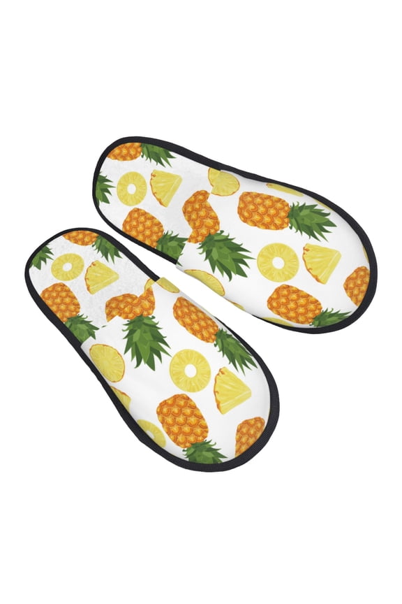 House Slippers for Women Men - Cute Pineapple Swwb Lightweight House Shoes Fuzzy Slippers, Soft Slip-On Cozy House Slippers for Woman Indoor Outdoor