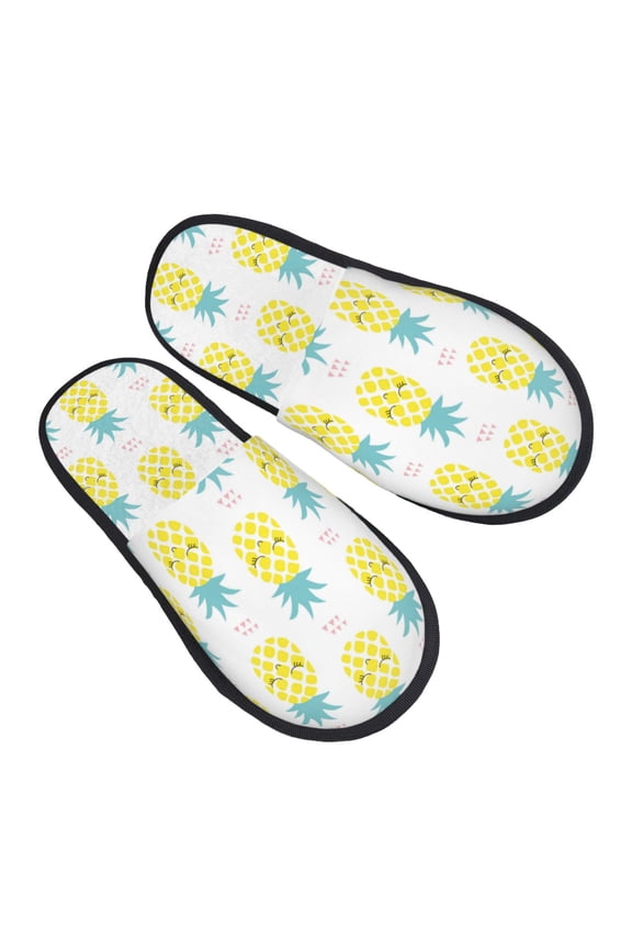 House Slippers for Women Men - Cute Shy Pineapple Lightweight House Shoes Fuzzy Slippers, Soft Slip-On Cozy House Slippers for Woman Indoor Outdoor