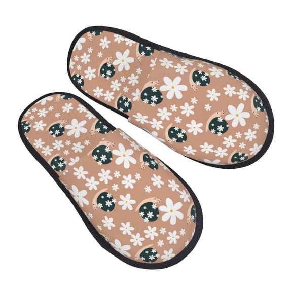 House Slippers for Women Men - Cute Snail Daisy Lightweight House Shoes Fuzzy Slippers, Soft Slip-On Cozy House Slippers for Woman Indoor Outdoor