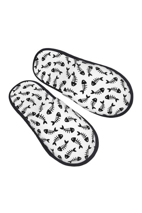 House Slippers for Women Men - Fish Bone Lightweight House Shoes Fuzzy Slippers, Soft Slip-On Cozy House Slippers for Woman Indoor Outdoor