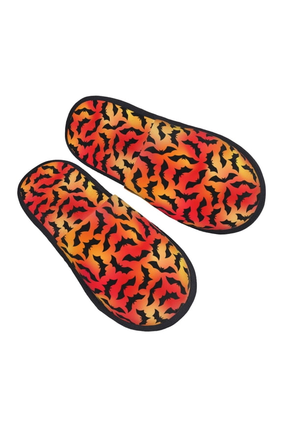 House Slippers for Women Men - Flying Black Bat Lightweight House Shoes Fuzzy Slippers, Soft Slip-On Cozy House Slippers for Woman Indoor Outdoor