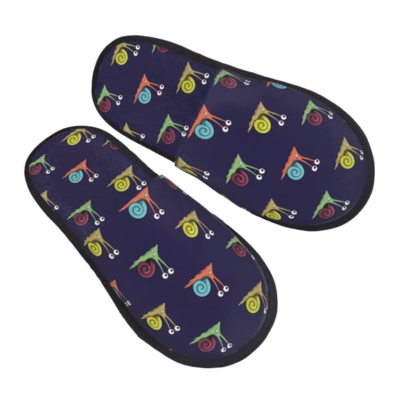 House Slippers for Women Men - Funny Snail Prints Lightweight House Shoes Fuzzy Slippers, Soft Slip-On Cozy House Slippers for Woman Indoor Outdoor