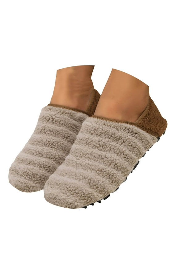 House Slippers for Women Men Indoor Barefoot Fuzzy Slip on Socks Bedroom Shoes Comfy Home Slippers