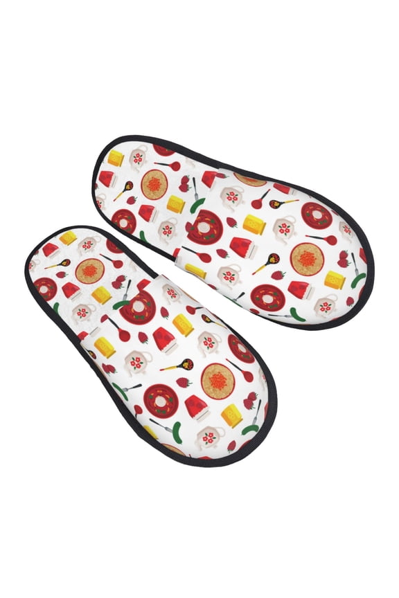 House Slippers for Women Men - Oriental cuisine Lightweight House Shoes Fuzzy Slippers, Soft Slip-On Cozy House Slippers for Woman Indoor Outdoor