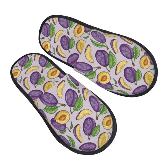 House Slippers for Women Men - Plum Lightweight House Shoes Fuzzy Slippers, Soft Slip-On Cozy House Slippers for Woman Indoor Outdoor