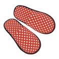 thumbnail image 1 of House Slippers for Women Men - Red white dot print Lightweight House Shoes Fuzzy Slippers, Soft Slip-On Cozy House Slippers for Woman Indoor Outdoor, 1 of 7