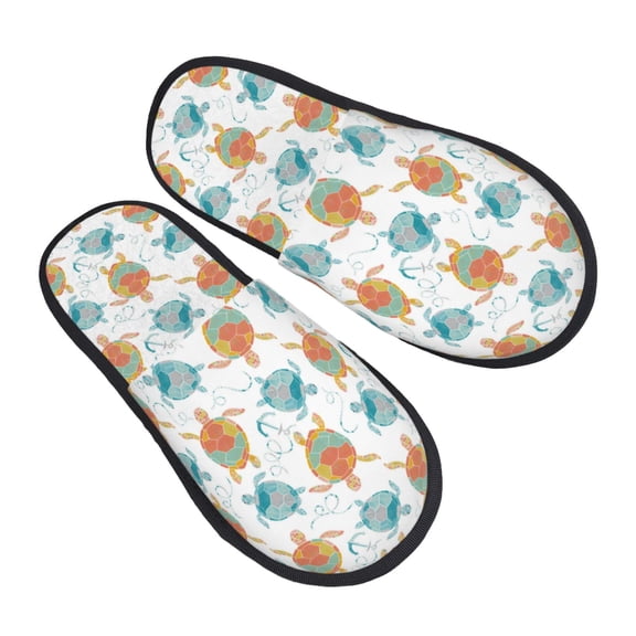 House Slippers for Women Men - Sea turtle Lightweight House Shoes Fuzzy Slippers, Soft Slip-On Cozy House Slippers for Woman Indoor Outdoor